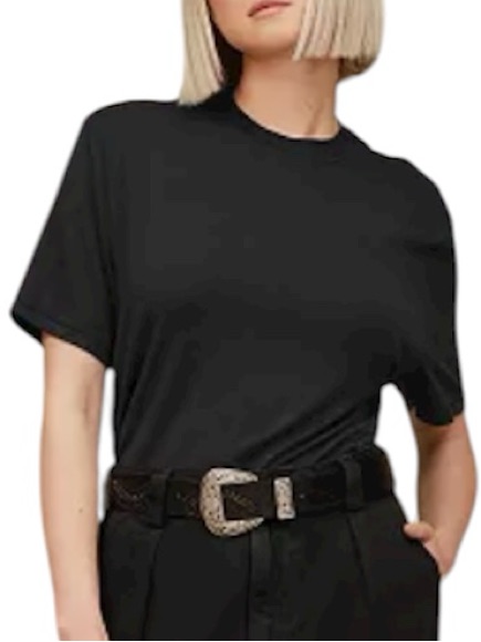Ugg Women's Amarys Black Relaxed Short Sleeve Crewneck Soft Versatile Tee Xl